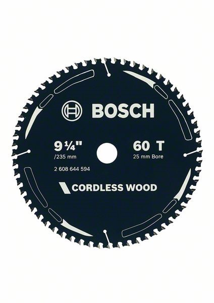 BOSCH THIN WOOD SAW BLADE 9-1/4'' X 25/20/16 X 60 TEETH 